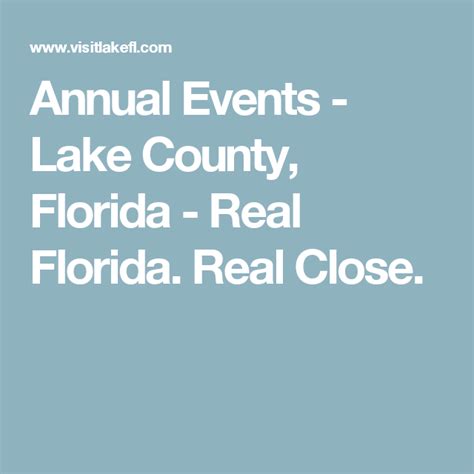 Lake County Florida Calendar Of Events